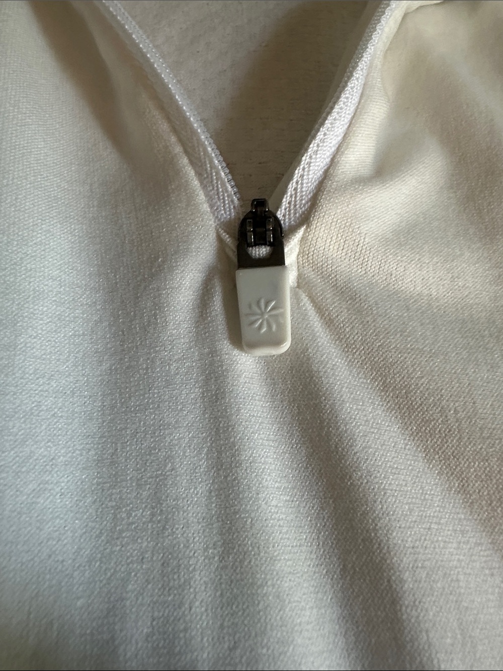 Athleta white zip up polo. Size medium, 17’ ptp. EUC - Picture 3 of 6